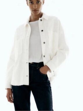 Zara oversized denim Jean jacket over coat